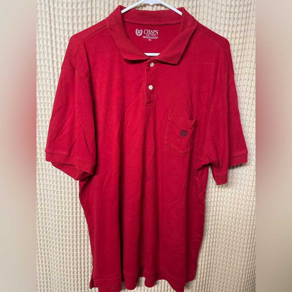 Chaps Classic Red Golf Polo Shirt NWOT